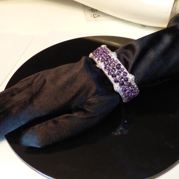 Judith Ripka Aurora Purple Amethyst Cuff Bracelet SMALL NIB - Picture 8 of 8